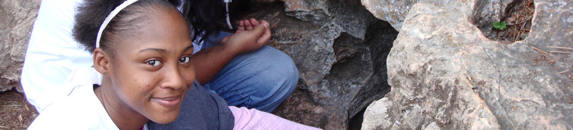 Junior paleontologists Rana and Juan get hands-on scientific experience in the field during a 2008 trip to Wind Cave National Park in South Dakota