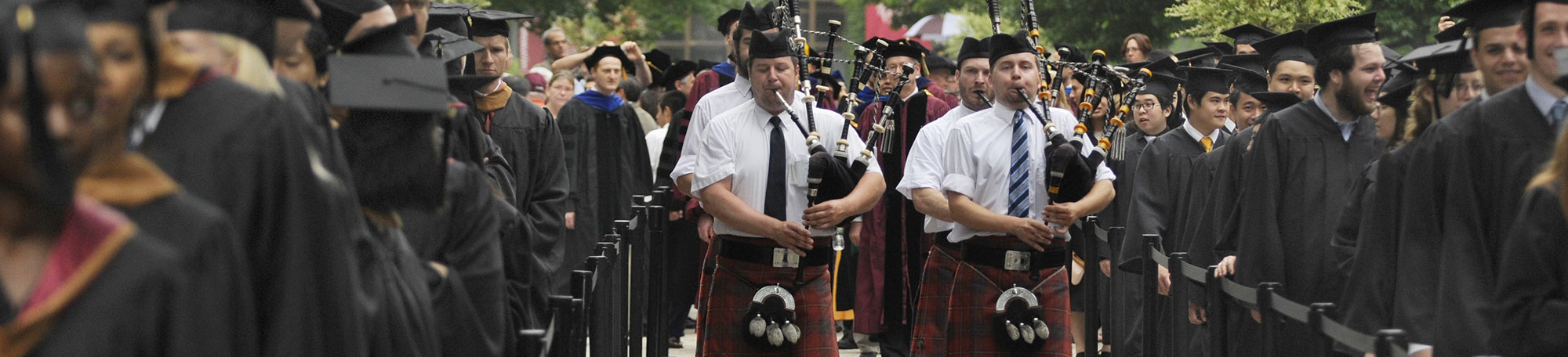 Bagpipes lead procession at 503rd Convocation in 2010