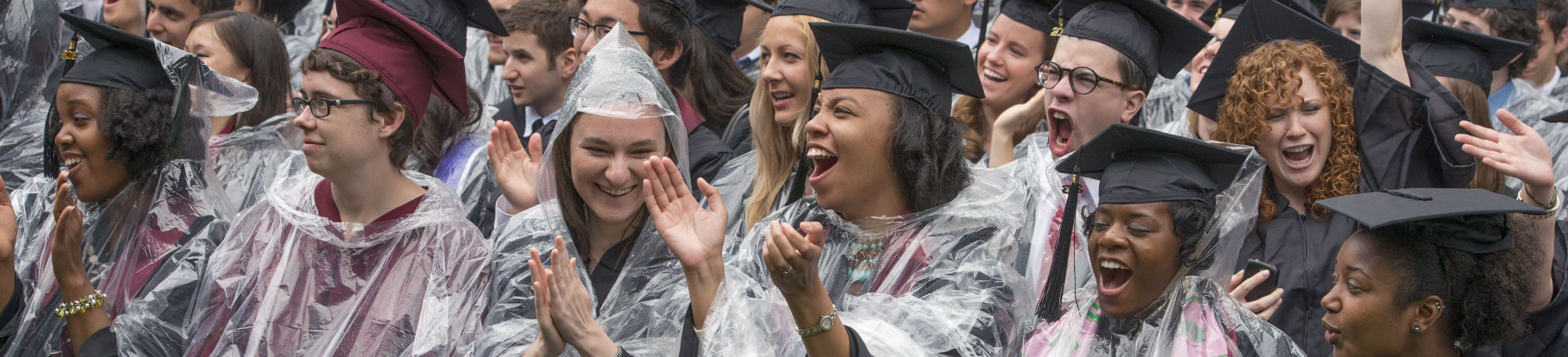 UChicago College graduates celebrate in the rain