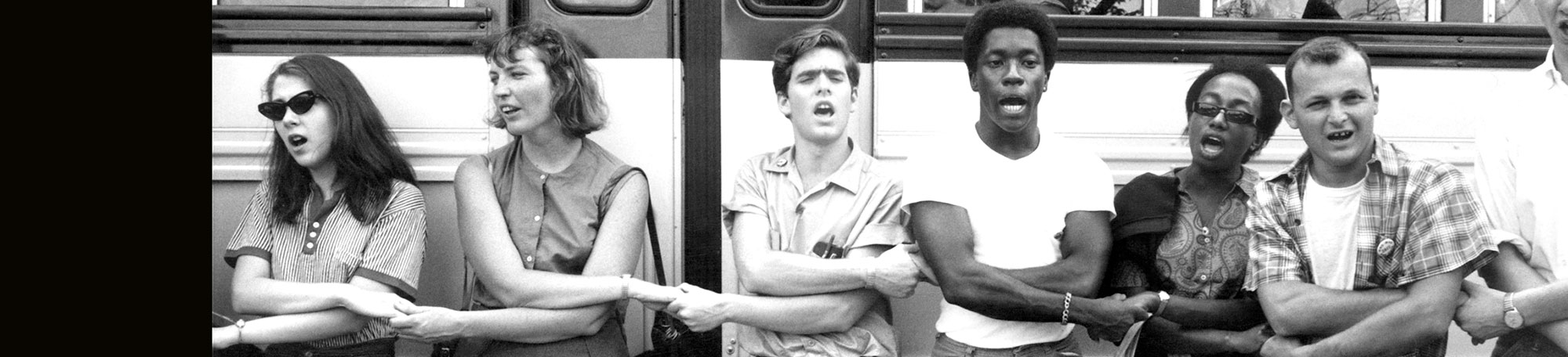 Students at a training session at Western College for Women in Oxford, Ohio, sing together before leaving for Mississippi in June, 1964.