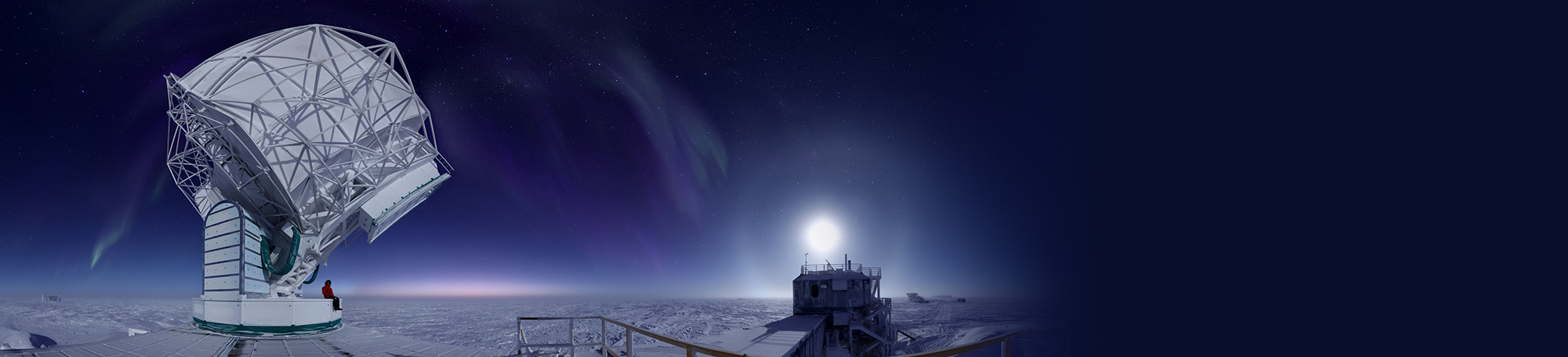 South Pole Telescope at dawn
