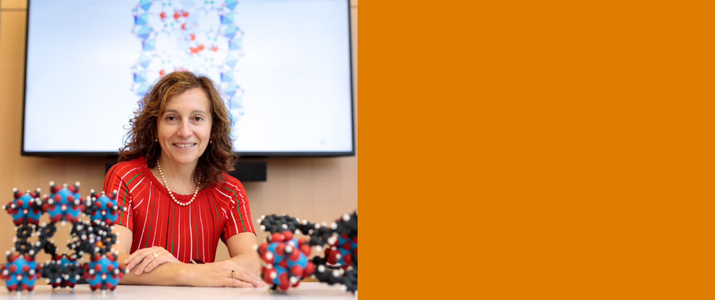 Laura Gagliardi with molecular models
