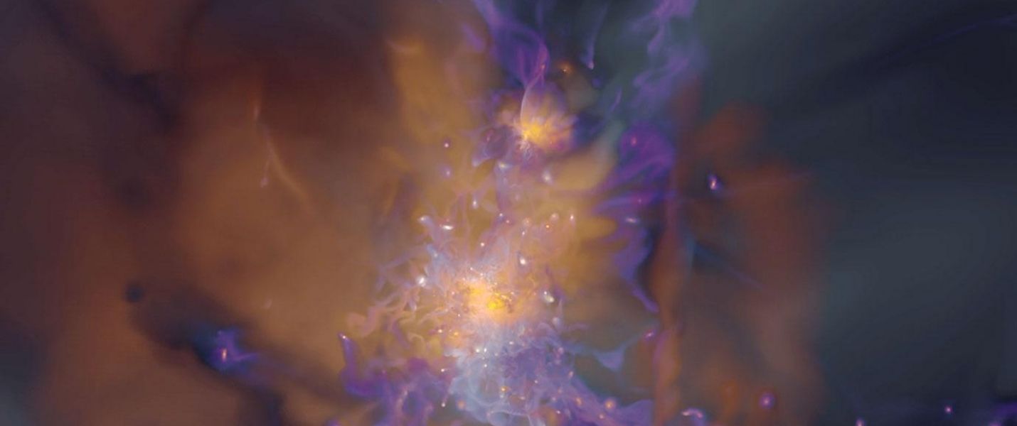 still from a simulation of the Milky Way's evolution
