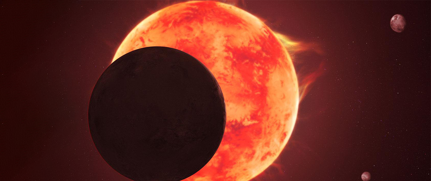 artist conception of TRAPPIST-1 d as it transits in front of its star