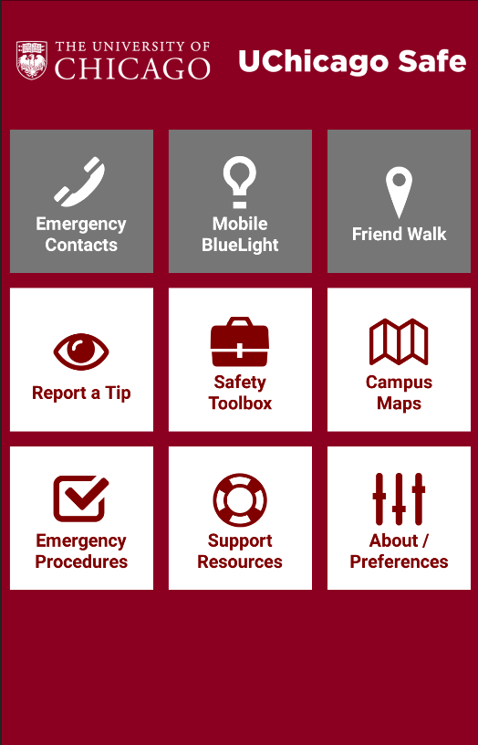 UChicago Safe Mobile Safety App Department of Safety & Security The
