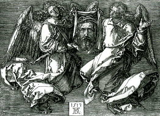 Albrecht Durer, Sudarium Displayed by Two Angels, 1513, Engraving on cream laid paper. Smart Museum of Art, University of Chicago, Gift of Mr. and Mrs. Richard L. Selle, 1979.1.