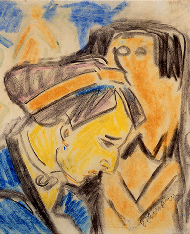 Ernst Ludwig Kirchner, Dodo in the Studio (detail), 1910