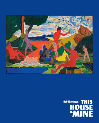 Bob Thompson's Homage to Nina Simone with displayed on a blue background 