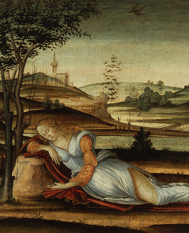 Detail of the painting Daphne Found Asleep by Apollo c. 1500.