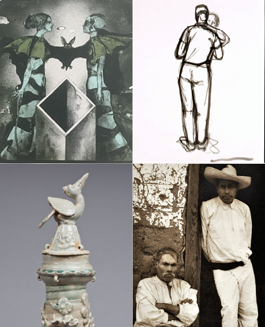 Collage of artworks in different meida