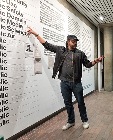 Emmanuel Pratt in the We the Publics exhibition at the Harvard Graduate School of Design