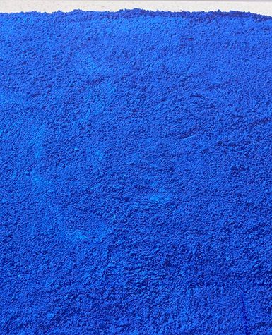 A detailed view of International Klein Blue pigment